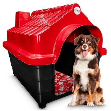 Imagem de Casa Casinha De Cachorro Plástica N6 Injetada Mecpet (Vermelho, Nº 06)