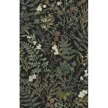 Imagem de Forro de gaveta floral, papel de contato autoadesivo, papel de parede removível de vinil decorativo (verde escuro, 299 cm x 44 cm)