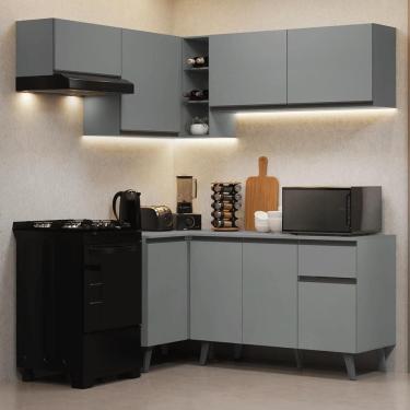 Imagem de Armário De Cozinha Completa De Canto 325cm Nice Madesa 06 Cinza