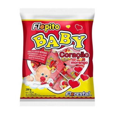 Imagem de Pirulito Baby Coração Morango 200g - Florestal