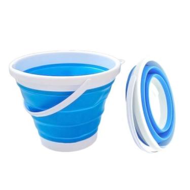 Imagem de Balde Retrátil 10L Dobrável Silicone Com Alça Reforçada - 123 Útil