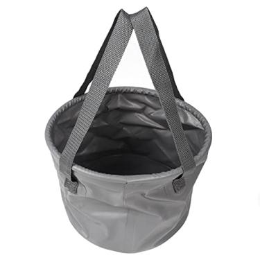 Imagem de Balde Dobrável, Dobrar Balde Dobrável Pano de Rede de Pvc Com Alça para Acampamento Pescando (10L)