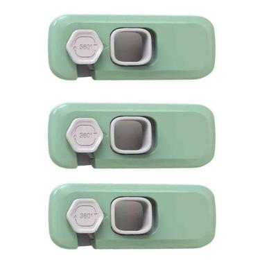 Imagem de Trava de Segurança Porta Geladeira Kit 2 unidades Criança Bebe Fechadura Armario Gaveta Janela Evita Acidente Resistente Proteçao