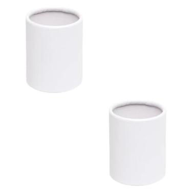 Imagem de Bothyi Caixas de papel de buquê redondos mini cilindros de papelão elegante ornamento compacto vasos de plantas com porta de flor de papel para escritório, Branco