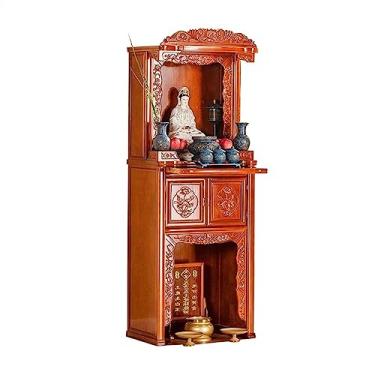 Imagem de Mesa de meditação Altar Deus da Riqueza Gabinete Doméstico Guan Gong Ancestral Guanyin Buda Plataforma Oferecendo Mesa Buda Nicho Torre de Deus Santuário Buda Gabinete de Oração Altar para Casa