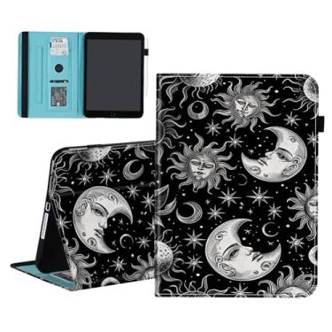 Imagem de smauncucn Capa para Samsung Galaxy Tab S9 FE 5G 10,9 polegadas/Tab S9 11 polegadas 2023, carteira de couro PU capa fólio suporte multi-ângulo com despertar/hibernar automaticamente, sol lua estrelas