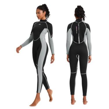 Imagem de Jsnorklet Roupa de mergulho feminina, 3 mm com zíper nas costas para mergulho, natação, surfe