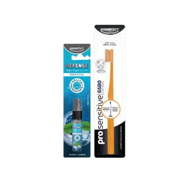 Imagem de Kit Spray Bucal Ice Menta + Escova de Dente Pro Sensitive - PowerDent,