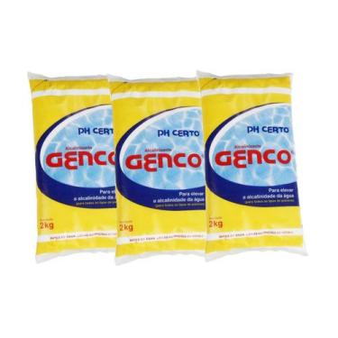 Imagem de Kit 5 Elevador Alcalinidade Ph Certo 2kg Genco Para Piscinas Homologaç