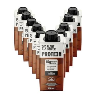Imagem de Plant Power Shake Proteico Vegetal, Chocolate, 12 Unidades x 250ml, 15g Proteína, Zero Lactose, Zero Glúten