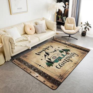 Imagem de Tapete de área campista 12 x 18 cm, tapete de acampamento para adultos adolescentes, tapete rústico estilo casa de fazenda, tema de porta de celeiro antigo, tapete decorativo para cabeceira e sala de