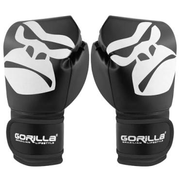 Imagem de Luva De Boxe Muay Thai Kickboxing Profissional Intimidating Gorilla Mascote 12 Oz Luvas De Treinamento Elite Preta