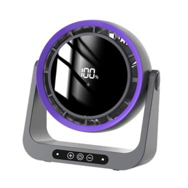 Imagem de WeiLaiKeQi Fã da mesa 90 ° Cabeça de inclinação Handsal silencioso fã portátil fã USB Quiet recarregável para caminhada dormitório externo de carro doméstico, Cinza