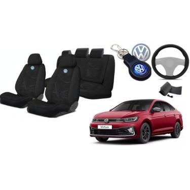 Imagem de Renove Seu Virtus: Capas de Tecido + Capa de Volante + Chaveiro VW 201