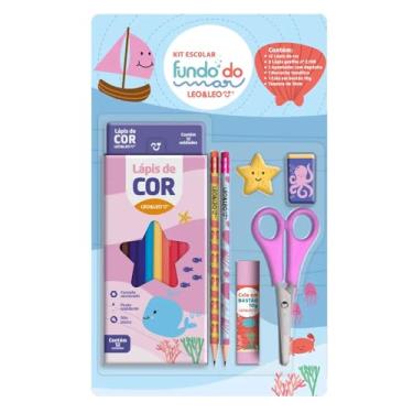 Imagem de KIT LÁPIS DE COR 12 CORES FUNDO DO MAR C/ 6 KITS LEO&LEO