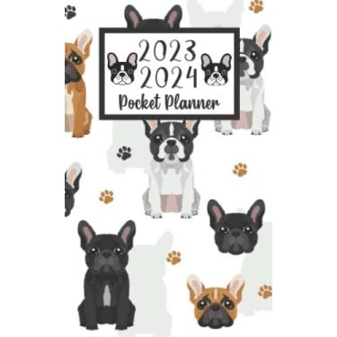 Imagem de 2023 2024 pocket planner For Purse Dog French Bulldog Lovers: 2 year Pocket Calendar January 2023 to December 2024 | 24 Months Monthly Planner & ... Holidays | Cute Funny French Bulldog Pattern