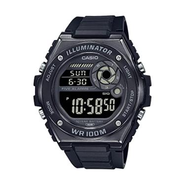 Imagem de Casio Iluminador LED Relógio masculino com bateria de 10 anos com cinco alarmes MWD-100HB-1BV, Preto