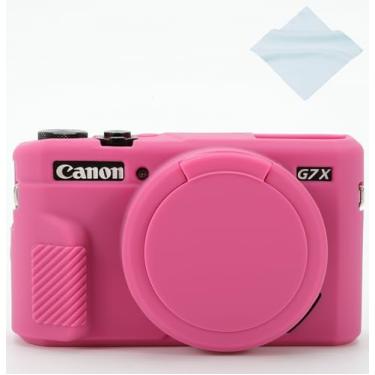 Imagem de Yisau Capa de Silicone Ultra Fina e Leve para Canon PowerShot G7X Mark II/III, Rosered