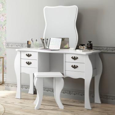 Imagem de Penteadeira 04 Gavetas E Banqueta Princesa Branco Patrimar