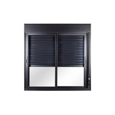 Imagem de Janela De Alumínio De Correr Persiana Manual 120x100x12cm 2 Folhas Móveis Vidro Liso Topsul Esquadrisul