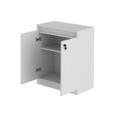 Imagem de Balcão De Escritório Me4149 C/ 2 Portas C/ Chave Nogal - Tecno Mobili