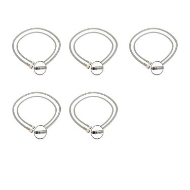 Imagem de Engate Rabicho 80cm Kit 5 Unidades Misturador Agua Quente Fria Torneira Monocomando Mangueira