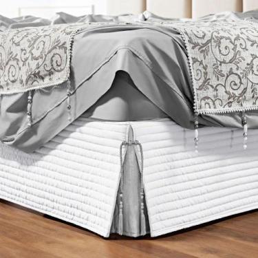 Imagem de Saia Cama Box Queen Stylle 200 Fios Matelado Branca - CASA SCARPA