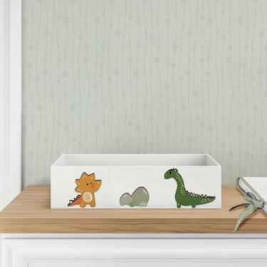 Imagem de Bandeja Kit Higiene Bebê em MDF Premium Quarto Dinossauro - Neném na N