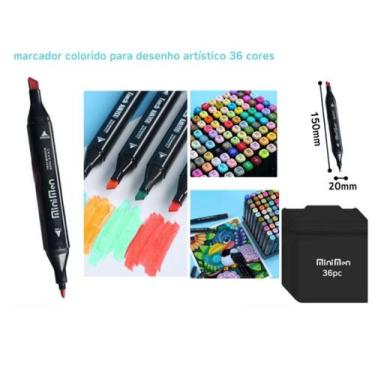 Imagem de Caneta canetinha Marcador Colorido Para Desenho Artistico 36 cores - M