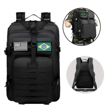 Imagem de Mochila Tática Militar 50L com MOLLE e Patches Removíveis Preto - Gené