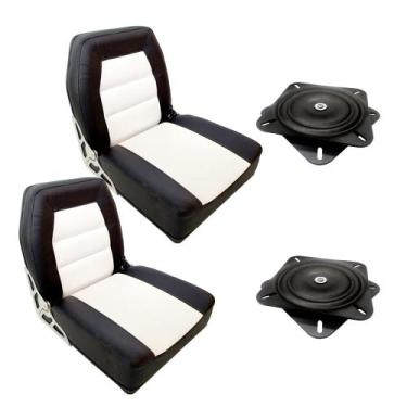 Imagem de Par de Cadeiras Almofadadas para Barco de Alumínio ou Lancha + Bases G