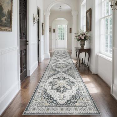 Imagem de Madane Tapete de corredor 7,5 x 50,8 cm – Tapete extralongo para corredores 6 m, antiderrapante, resistente a manchas, corredor para sala de estar, quarto, 6 metros, envelhecido, tapete para cozinha