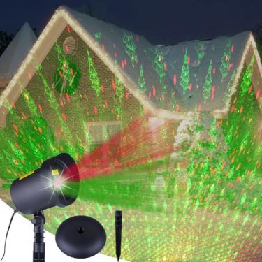 Imagem de fisca Projetor Externo De Luzes Laser Natal, À Prova D'Água, Decoração Árvore Com Estrelas Vermelhas E Verdes Para Festas Aniversário Em Ambientes Internos