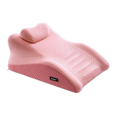 Imagem de Ioensy Travesseiro de cunha da cama, cabeceira de cunha de travesseiro de triângulo macio para assistir filmes, Rosa