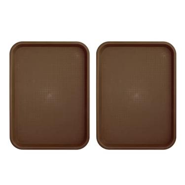 Imagem de Bandeja de alimentos de porção clara GRCFUMO, travessa de retângulo espessada, bandeja de servir de fast food multifuncional para restaurantes de hall de jantar (Café)