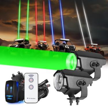 Imagem de Rfroad Lighting Luzes De Chicote Led Sem Com Interruptor E Controle Remoto, Antena Rgbw Pods, Kit Perseguição Para Sxs, Atv, Utv, Dune Buggy, Can Am, Polaris, Rzr, Caminhões, Barco (2 Peças)