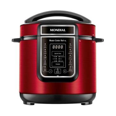 Imagem de Panela de Pressão Elétrica Digital 6L Mondial Vermelho/Inox PE-60-6L-R