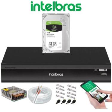Imagem de Kit Dvr 4 Canais inteligente Intelbras Imhdx 3004 Full Hd + Cabo + fon
