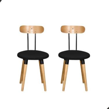 Imagem de KIT 2 Cadeiras Ergonomica Para Mesa De Jantar Cozinha De Madeira - Mad
