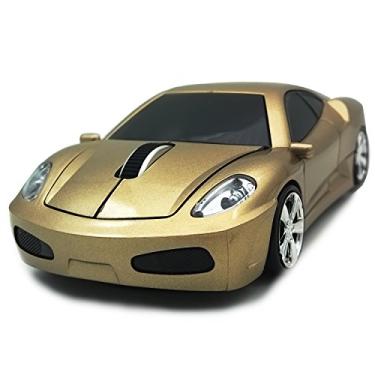 Imagem de Mouse para carro sem fio, mouse para jogos óptico TDRTECH 2,4 GHz, mouse sem fio para carro esportivo, DPI 1600, 3D, Dourado