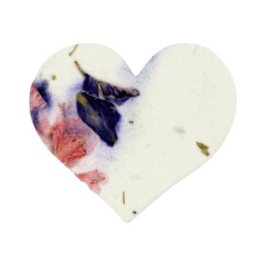 Imagem de Seed Bloom 50 peças de papel de semente pequeno – corações de flores silvestres plantáveis roxos para chá de panela, casamentos e presentes