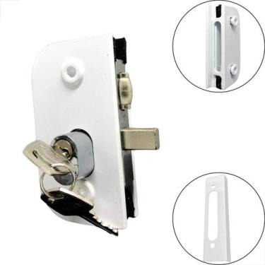 Imagem de Fechadura P/ Porta e Espelho Trinco Rolete Branco - Fast Vidros