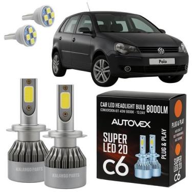 Imagem de Luz Farol Baixo H7 LED VW Polo 2001 A 2014 Iluminação Forte - Autovex