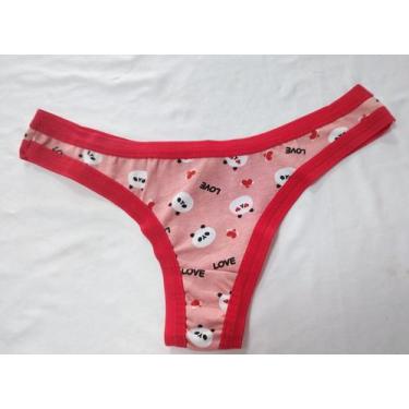 Imagem de Calcinha vermelha estampada fio dental - Moda Íntima JK costa 