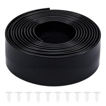 Imagem de MAYJOYDIY Tiras de vinil longas pretas de 3 m, duráveis de 4 cm, ao ar livre, para cadeira de pátio, substituição de móveis amplos com 10 rebites para gramado, jardim, varanda, sala de jantar