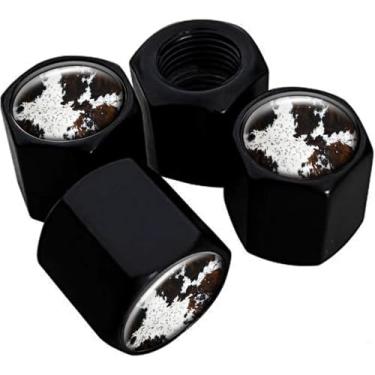 Imagem de Tampas de haste de válvula de pneu de metal, pacote com 4, tampas de haste de roda de carro, tampas de válvula de ar universais de alumínio para carros, caminhões, SUVs, bicicletas, motocicletas