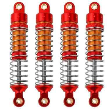 Imagem de Pothyes 4PCS 53mm/59mm/66mm Aluminum Shocks Absorbers Oil Long Threaded Damper for 1/18 RC Crawler TRX4M TRX-4M Bronco Defender K10 Upgrade Parts (59mm red-gold)