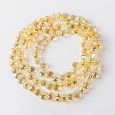 Imagem de 98 peças de gotas de cristal - Novborcz 8 x 9 mm topo perfurado lágrimas lustres pingentes projetos faça você mesmo brincos colares pulseiras para fazer joias decorações suspensas para casa (amarelo