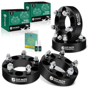 Imagem de YHTAUTO Espaçadores de roda 5 x 4,5 polegadas para MK Jeep Compass Patriot, Toyota, Ford, Honda, Dodge, KIA, Hyundai, Chrysler e Mazda, espaçadores de pneu de 5 x 114,3 mm com pinos de 12 x 1,5 mm
