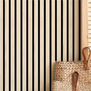 Imagem de 2 Papel de Parede Madeira Adesivo Lavável 10m Ripas - Equipe F